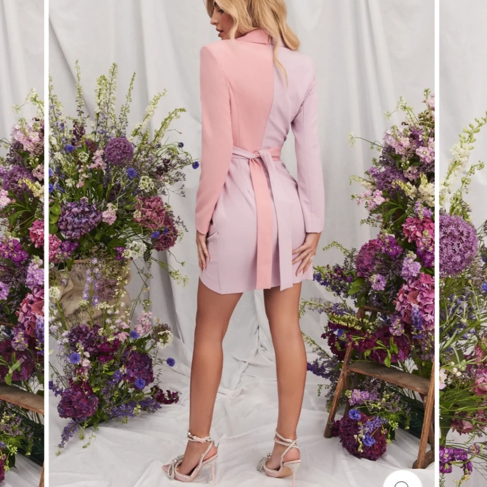 Lavish Alice Color Block Blazer Wrap Dress - Picture 8 of 16